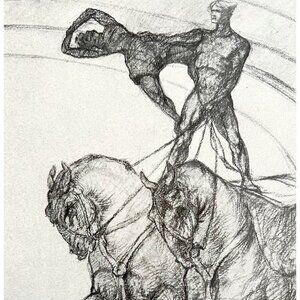 Toulouse Lautrec The Pas De Deux 1967 Circus Art Lithograph Matted Print